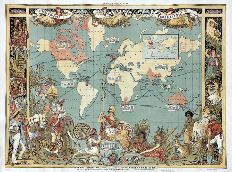 上图：1886年大英帝国的版图。